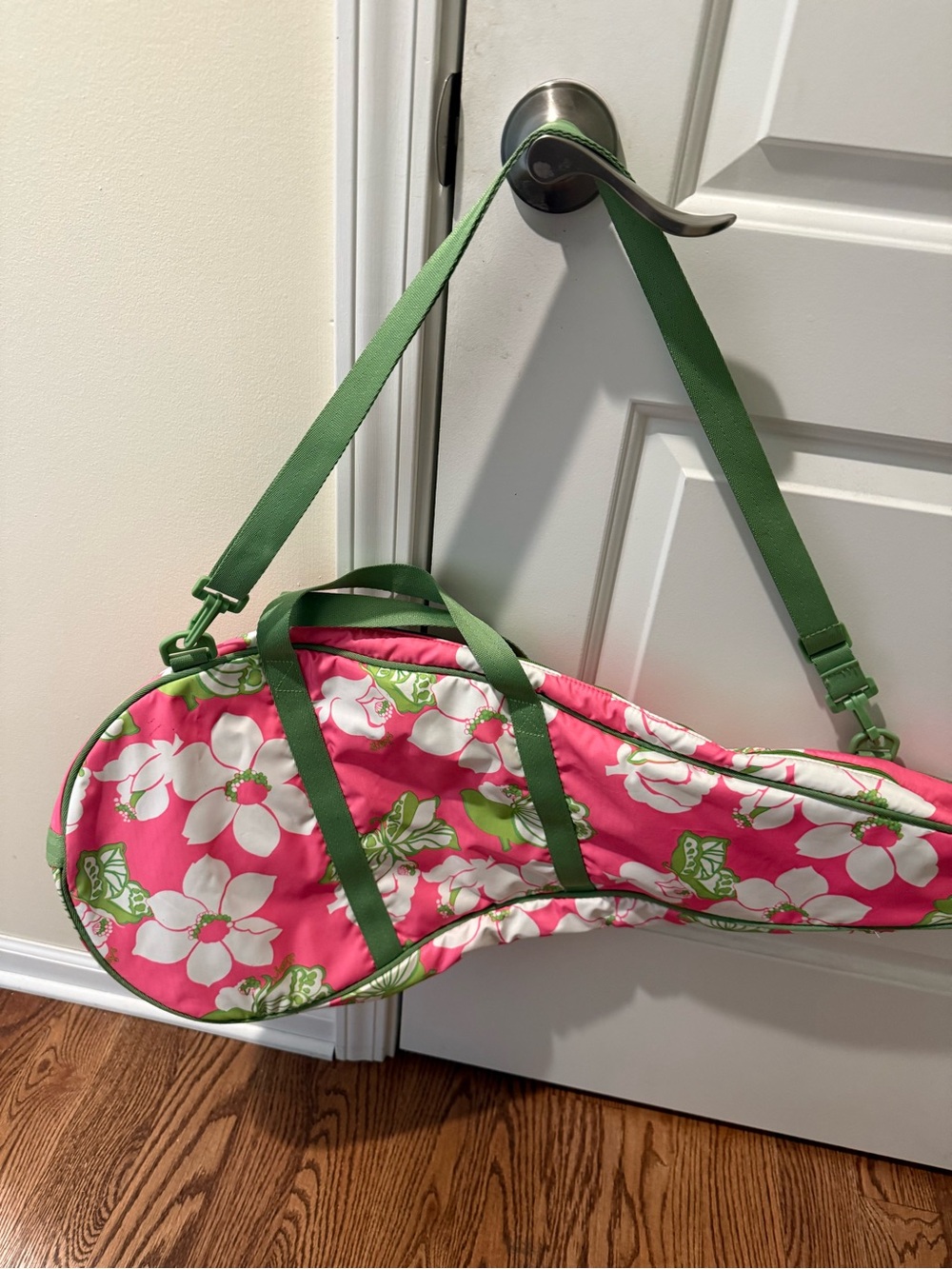 Lilly Pulitzer Le Sportsac tennis bag pink and green